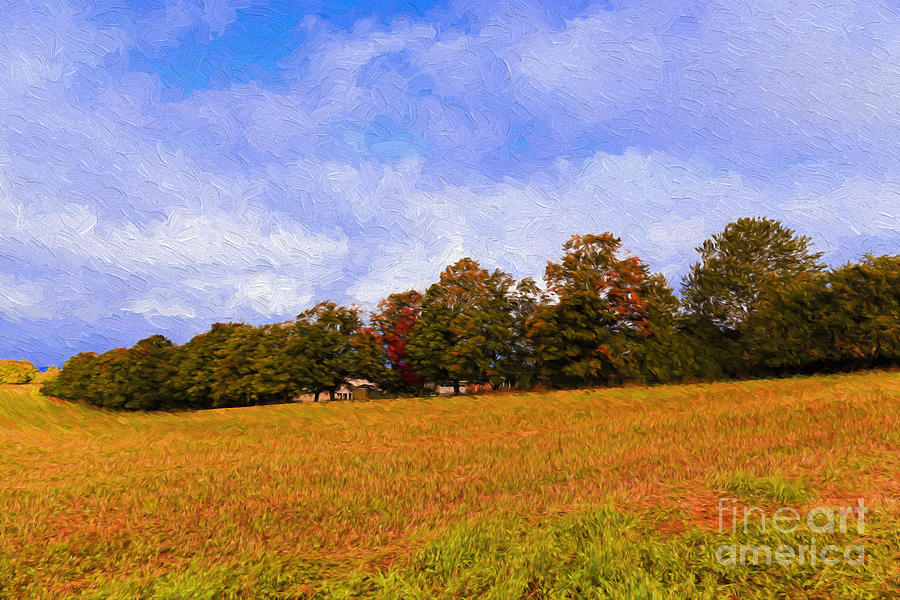 Autumn Hills Painting Photograph by Rachel Cohen