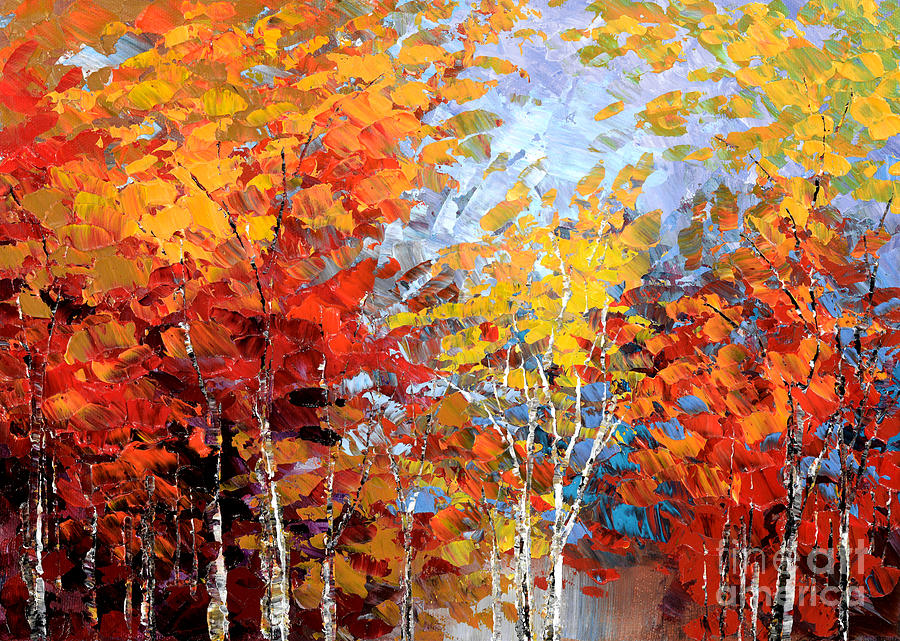 Autumn Hillside Painting by Tatiana Iliina