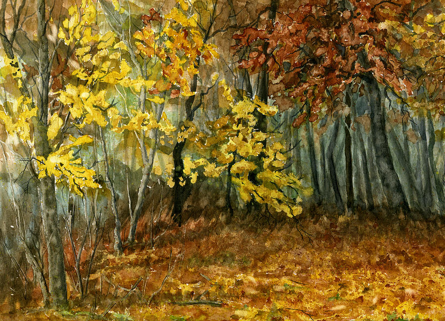 Fall Painting - Autumn Hollow II by Mary Tuomi