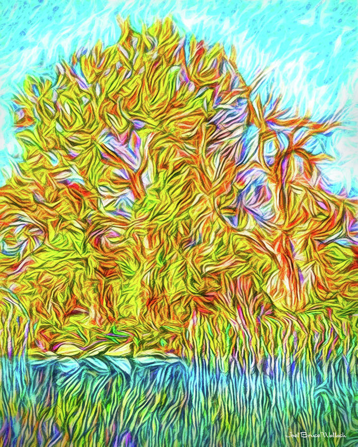 Tree Digital Art - Autumn Hued Reflections - Colorado Trees By Pond by Joel Bruce Wallach