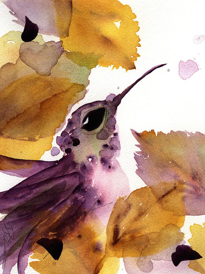 Autumn Hummer Painting by Dawn Derman