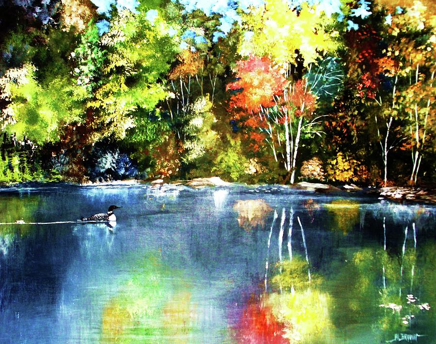 Autumn in Loon Country l Painting by Al Brown