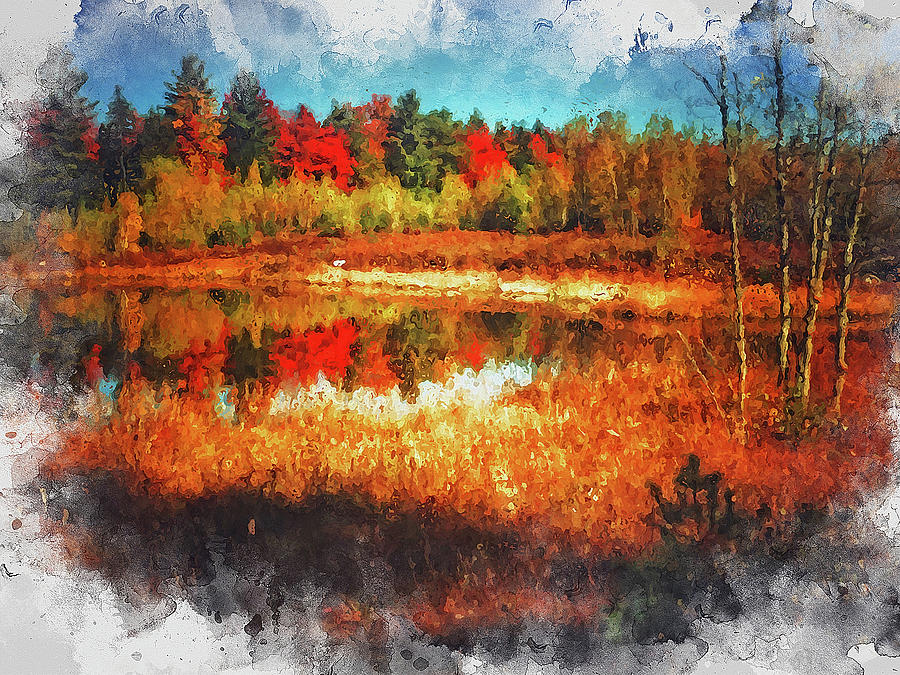 Autumn in New England - 02 Painting by AM FineArtPrints
