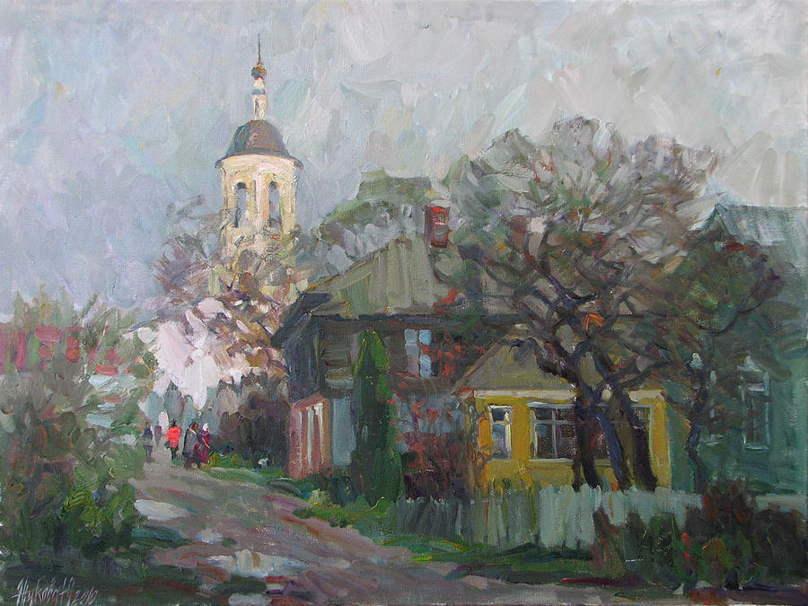 Fall Painting - Autumn in old city by Juliya Zhukova