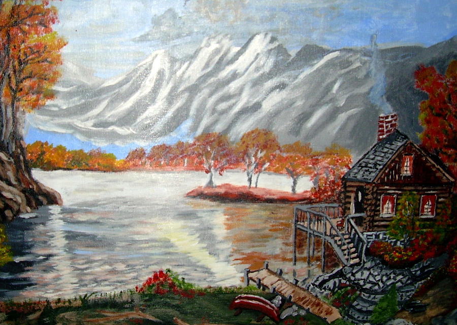 Mountain Painting - Autumn in Paradise Cove by Vickie Wooten