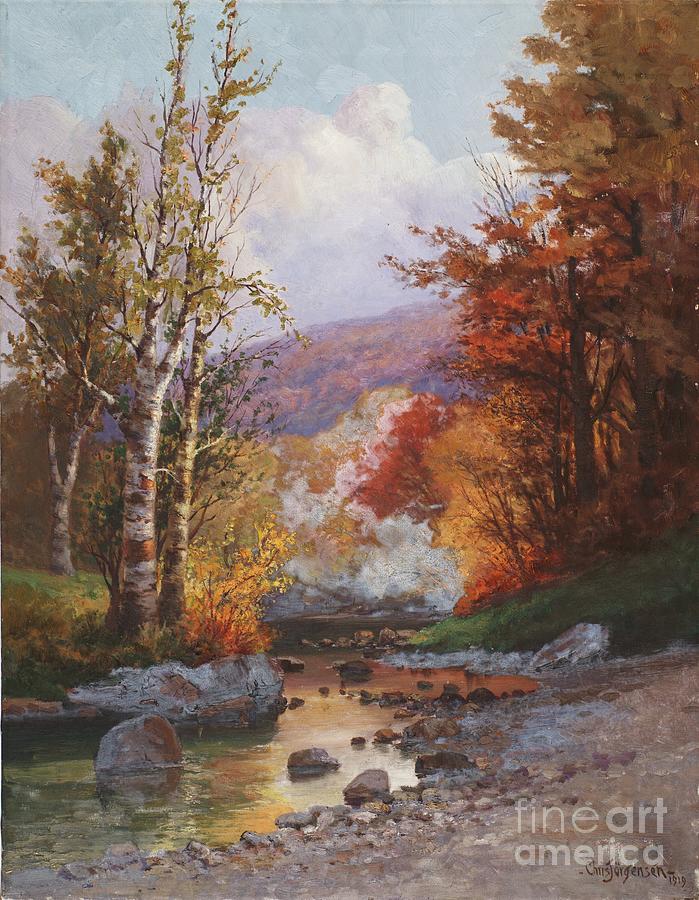 Fall Painting - Autumn in the Berkshires by Christian Jorgensen