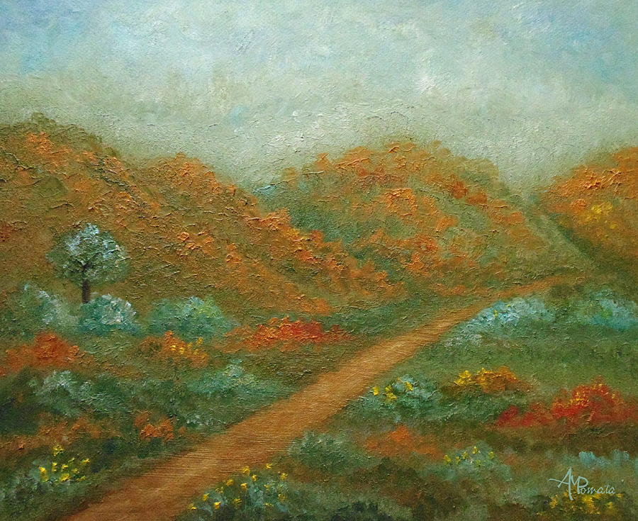 Fall Painting - Autumn In The Valley by Angeles M Pomata