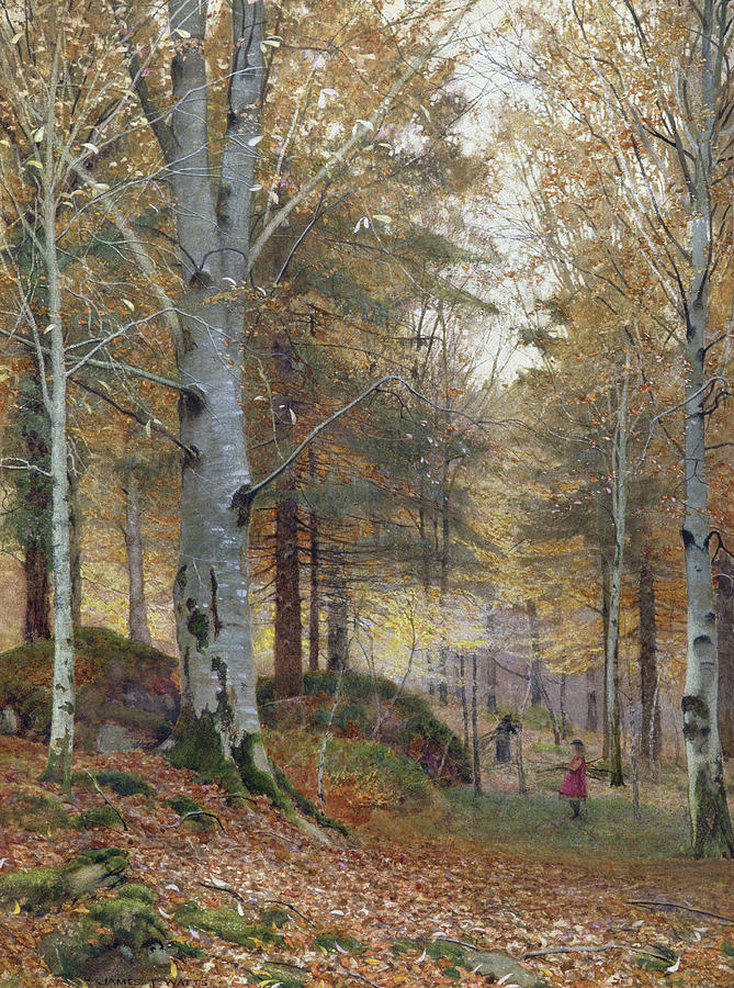 Autumn in the Woods Painting by James Thomas Watts