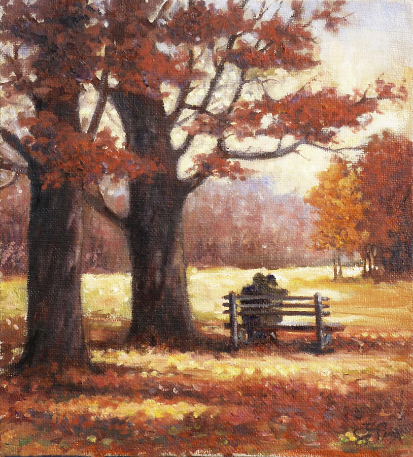 Autumn in Forest Park Painting by Irek Szelag