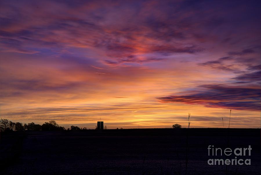 Autumn Kansas Sunrise Photograph by Jean Hutchison