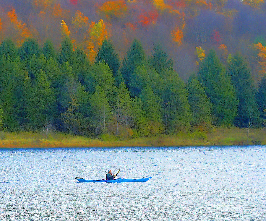 Sports Photograph - Autumn Kayaking by Raymond Earley