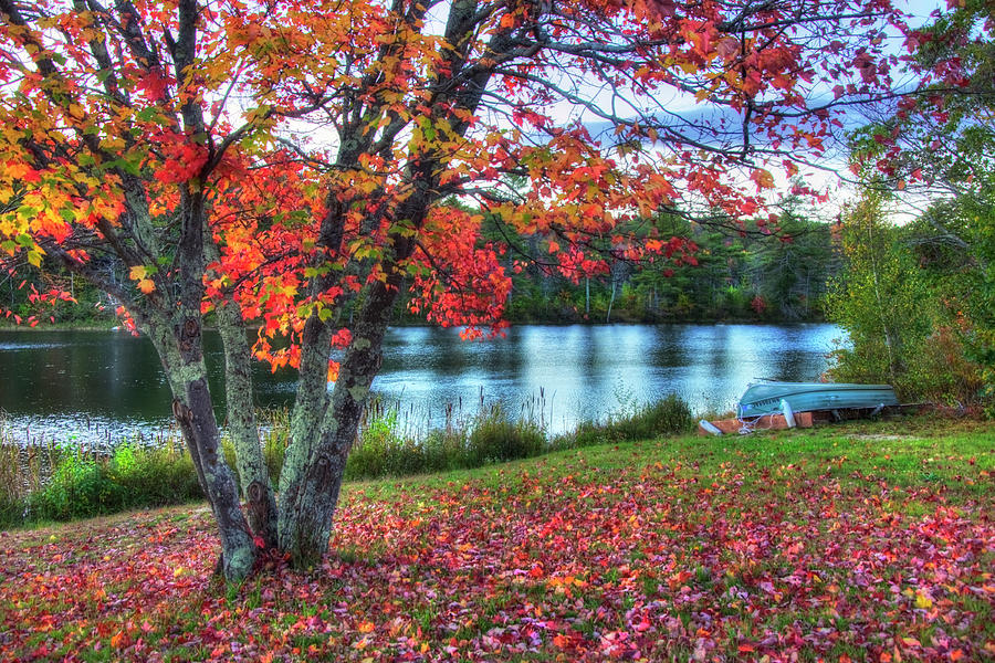 Autumn Lake - Harrisville NH Photograph by Joann Vitali