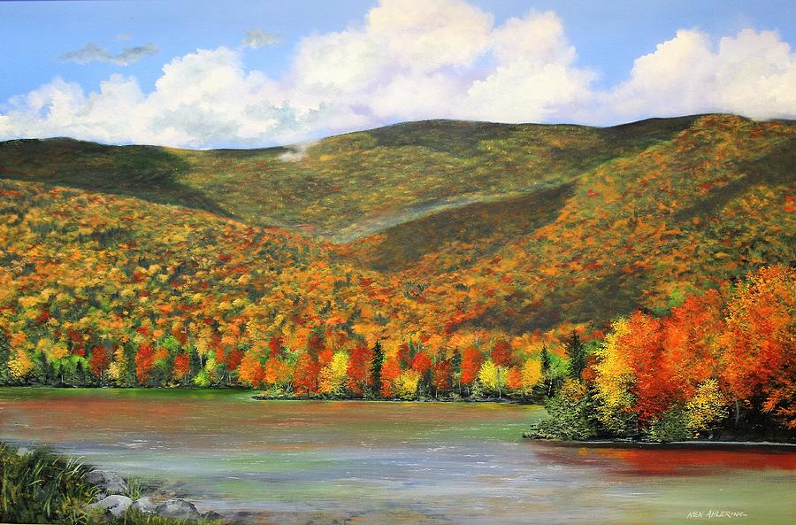 Autumn Lake Painting by Ken Ahlering