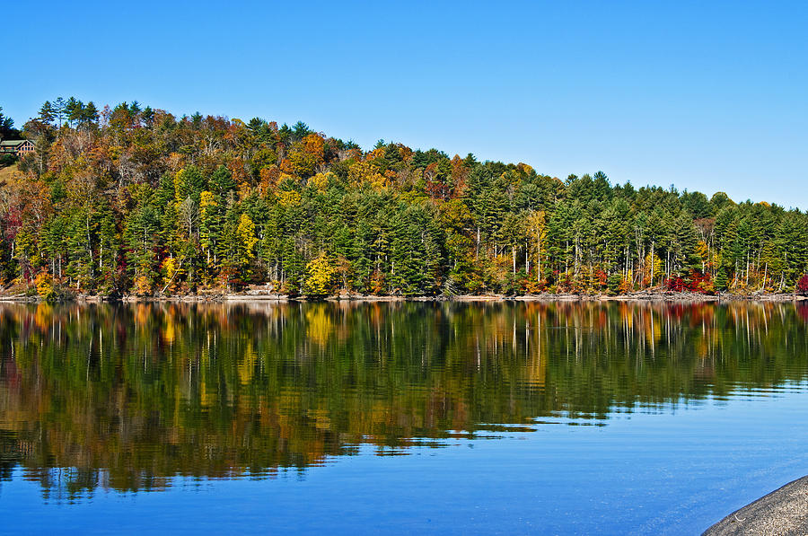 Autumn Lake Reflection Photograph by Michael Whitaker