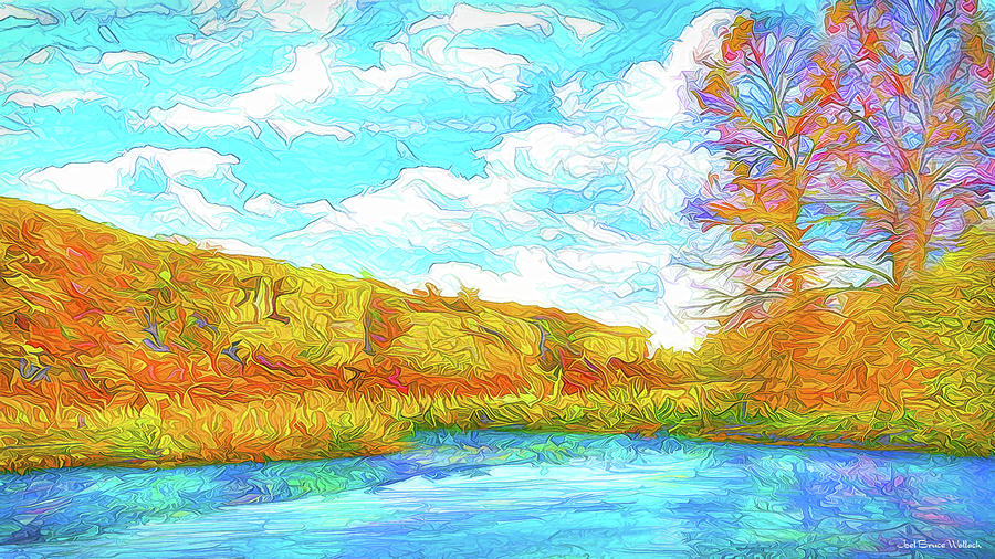 Autumn Lake Reflections - Park In Boulder County Colorado Digital Art by Joel Bruce Wallach