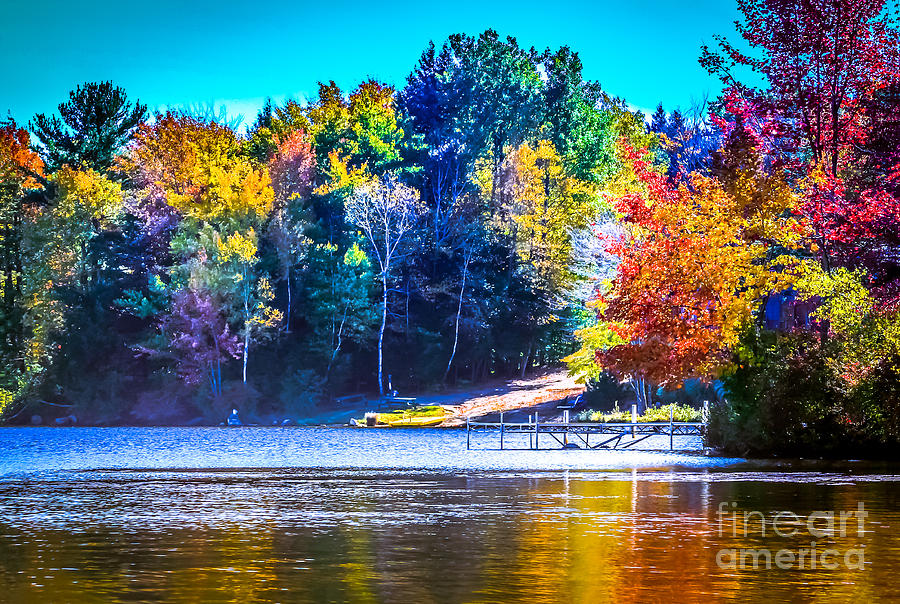 Autumn lake view 2 Photograph by Claudia M Photography