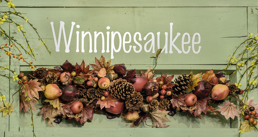 Fall Photograph - Autumn Lake Winnipesaukee Sign Fall by Betty Denise