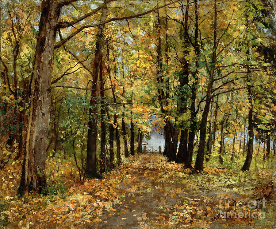 Autumn landscape Painting by Annette Anker