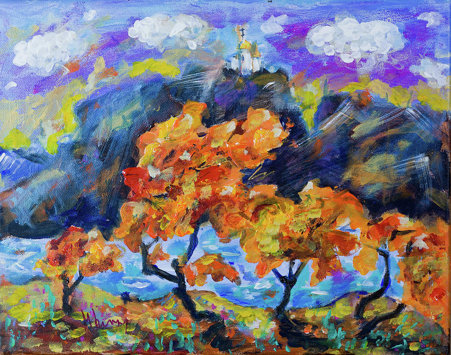 Autumn landscape Painting by Maxim Komissarchik
