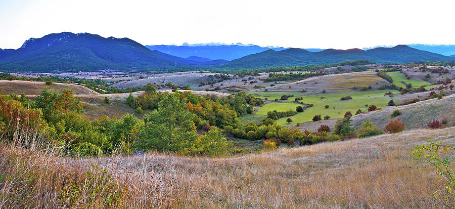 Autumn landscape panorama of Lika region Photograph by Brch Photography
