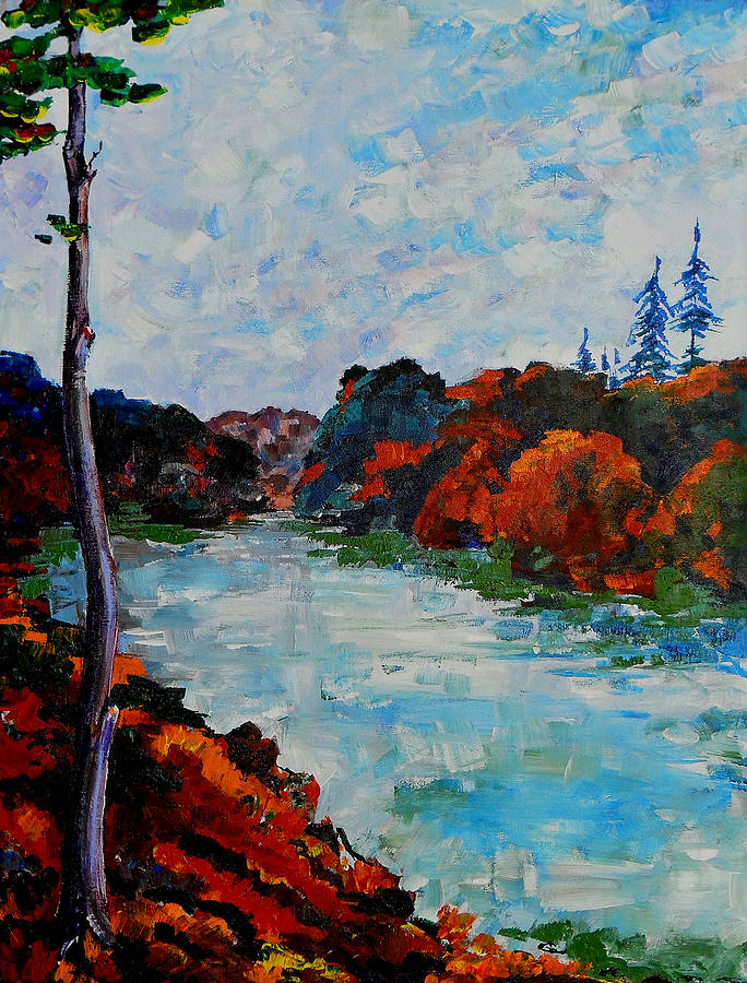 Autumn Landscape Painting by Shirley Heyn