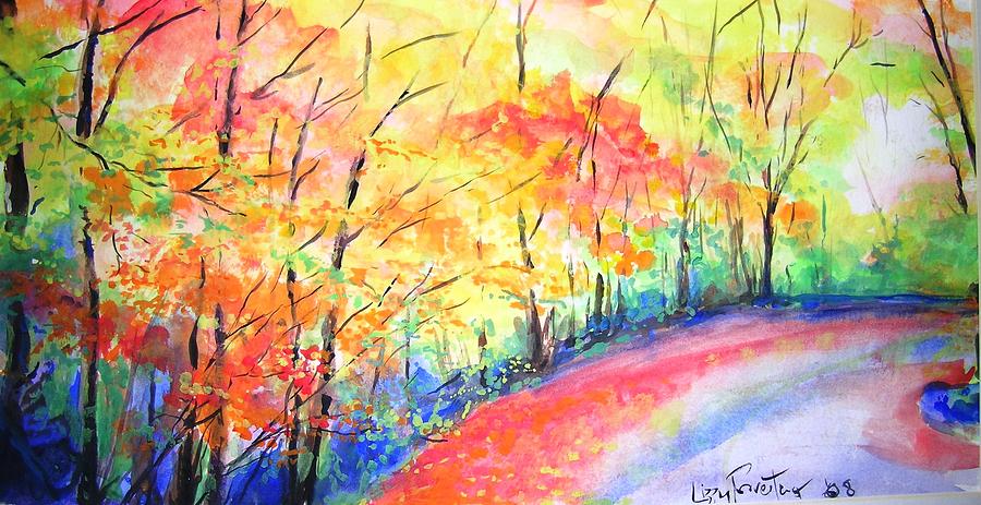 Autumn Lane IV Painting by Lizzy Forrester