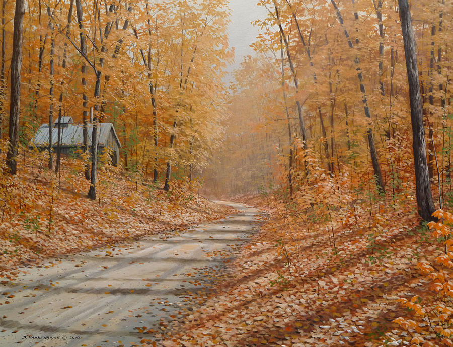 Autumn Lane Painting by Jake Vandenbrink