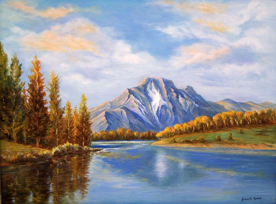 Autumn Lanscape- Snake River-Mount Moran Painting by Hovik ...