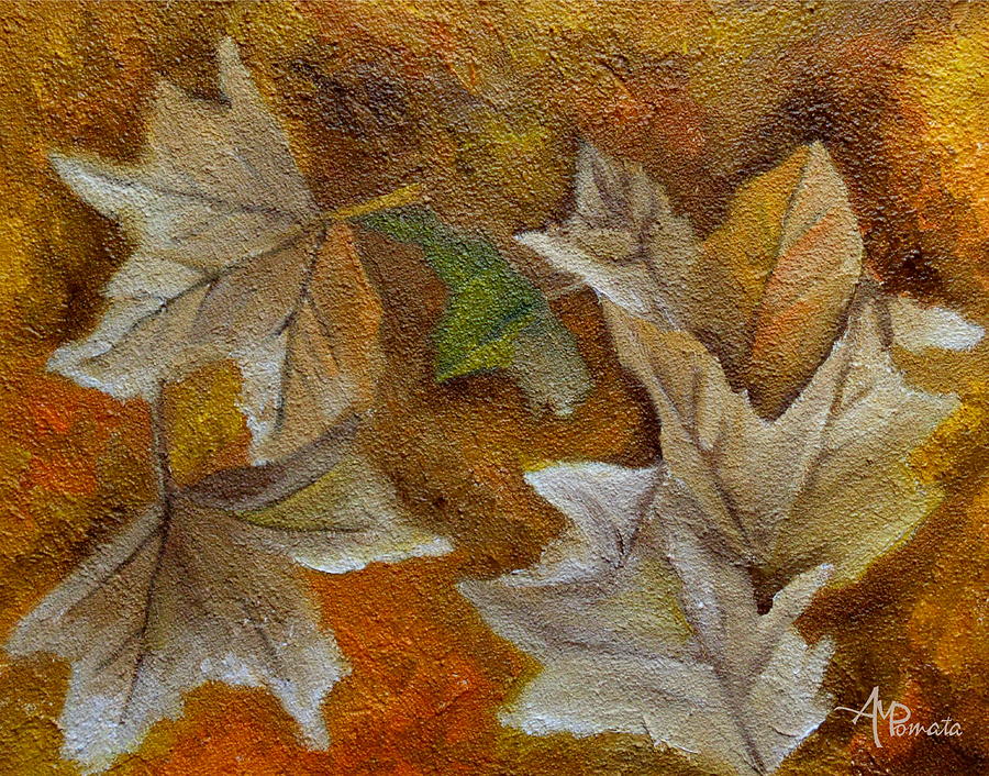 Tree Painting - Autumn Leaves by Angeles M Pomata