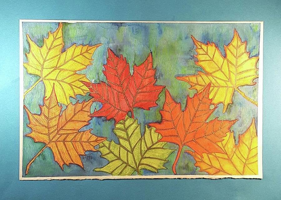 Autumn Leaves Painting by Cynthia Silverman