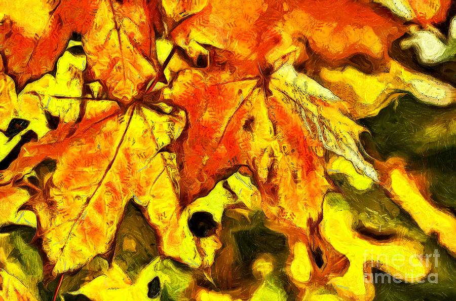 Autumn leaves Painting by Digital Brush - Fine Art America