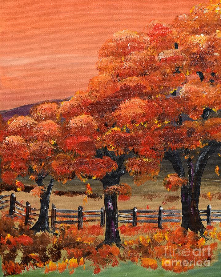 Autumn Leaves - Falling  Painting by Jan Dappen