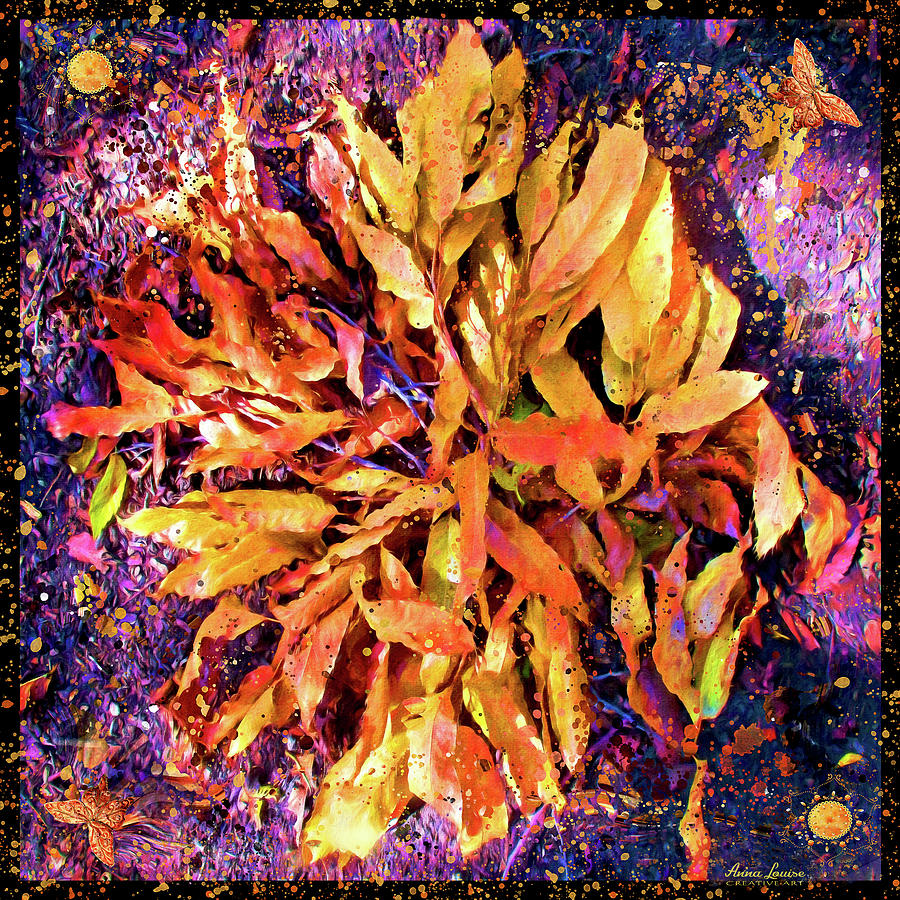 Nature Photograph - Autumn Leaves Mandala Earth Art by Anna Louise