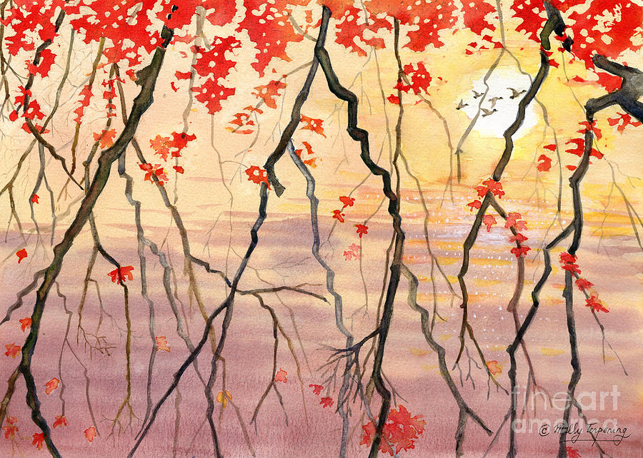 Nature Painting - Autumn Leaves by Melly Terpening