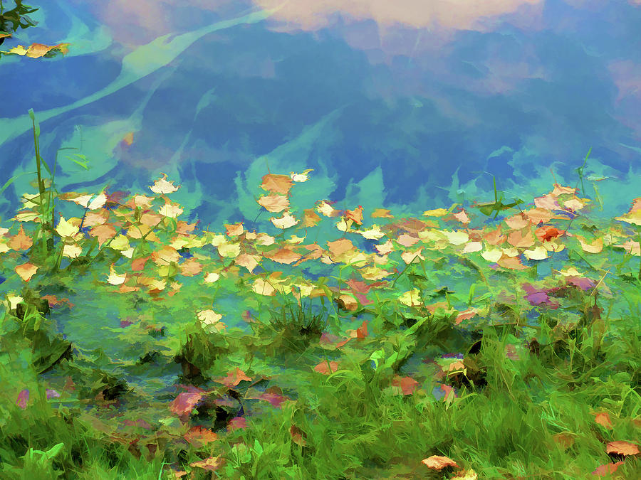 Brown leaves scattered Painting by Jeelan Clark