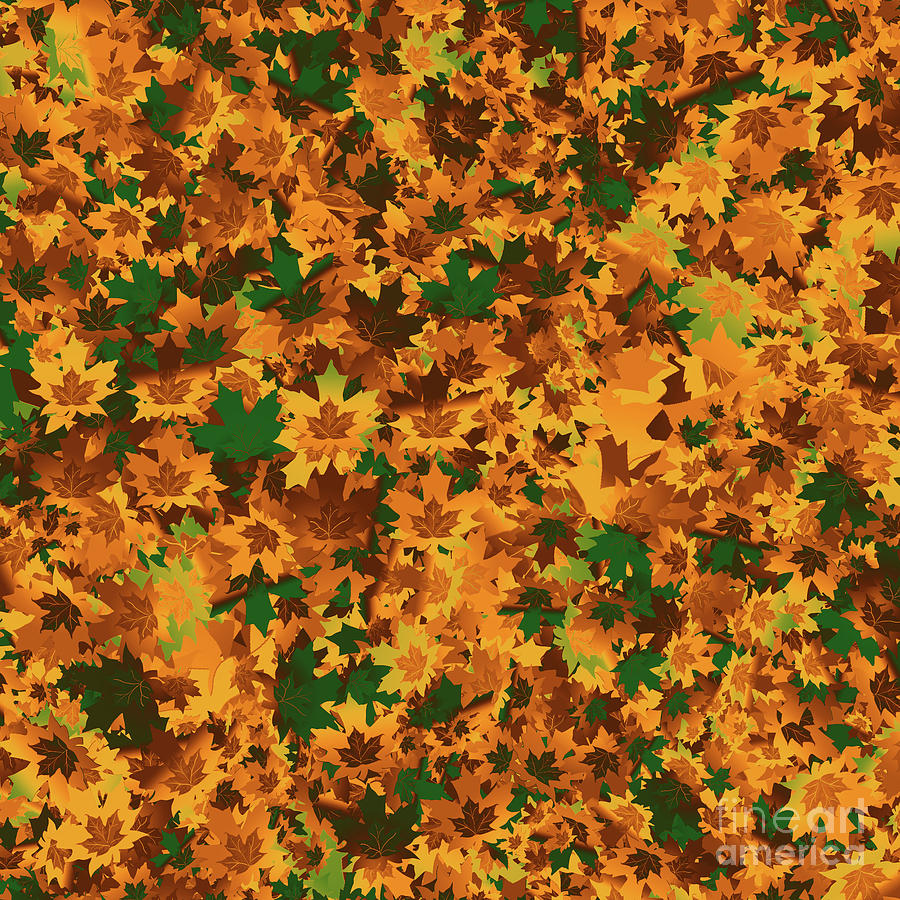 Fall Digital Art - Autumn Leaves Pattern by Two Hivelys
