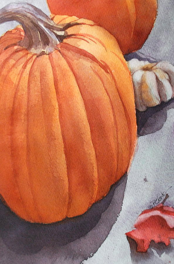 Pumpkin Painting - Autumn Light by Donna Pierce-Clark