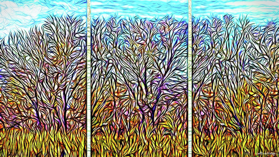 Autumn Light Windows - Triptych Digital Art by Joel Bruce Wallach