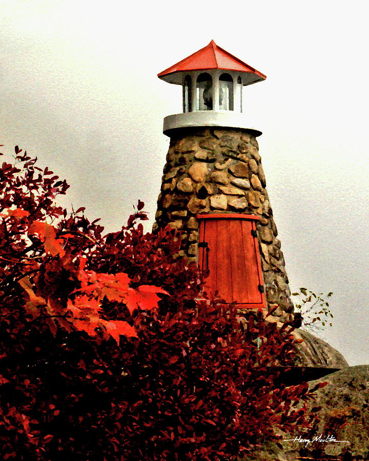 Autumn Lighthouse Pyrography by Harry Moulton