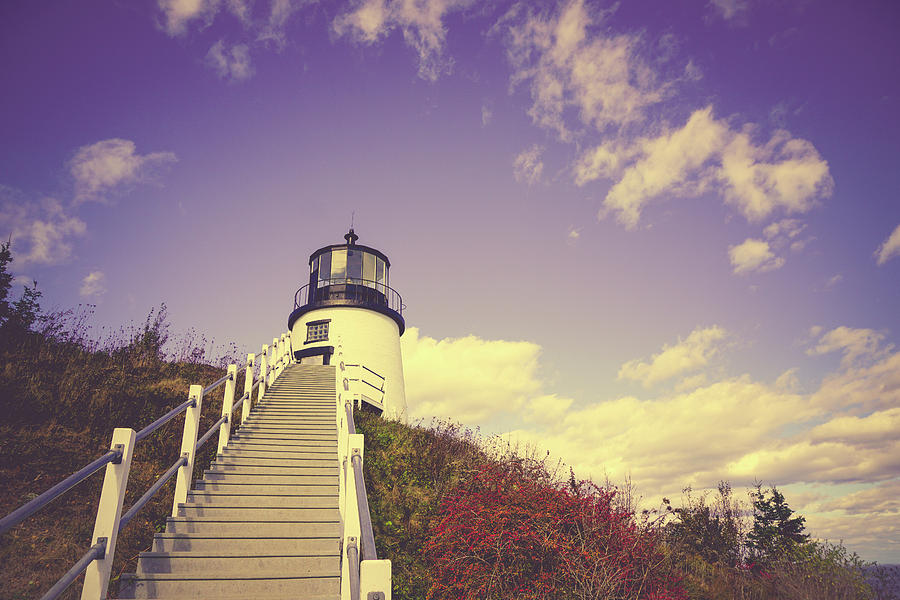 Architecture Photograph - Autumn Lighthouse by Olivia StClaire