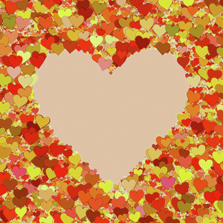 Love Hearts Digital Art - Autumn Love Heart by Georgiana Romanovna