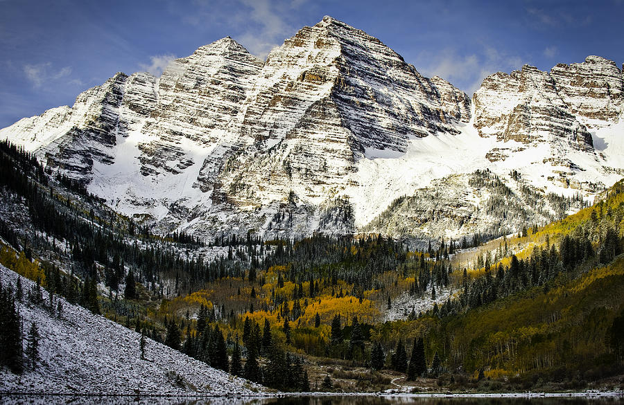 Mountain Photograph - Autumn Maroon Bells by Donna  Futrell