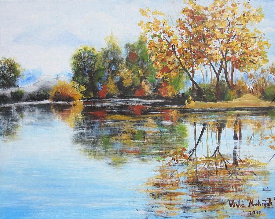 Autumn Mirror Painting by Vesna Martinjak