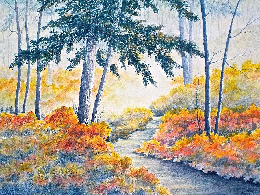 Autumn Mist Painting by Carolyn Rosenberger