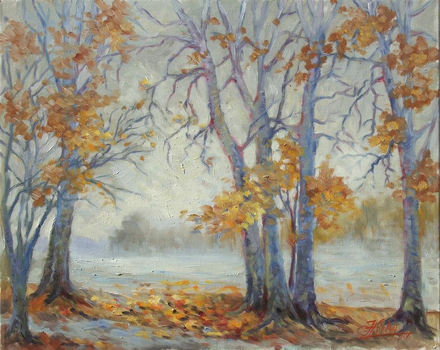 Autumn mist Painting by Irek Szelag