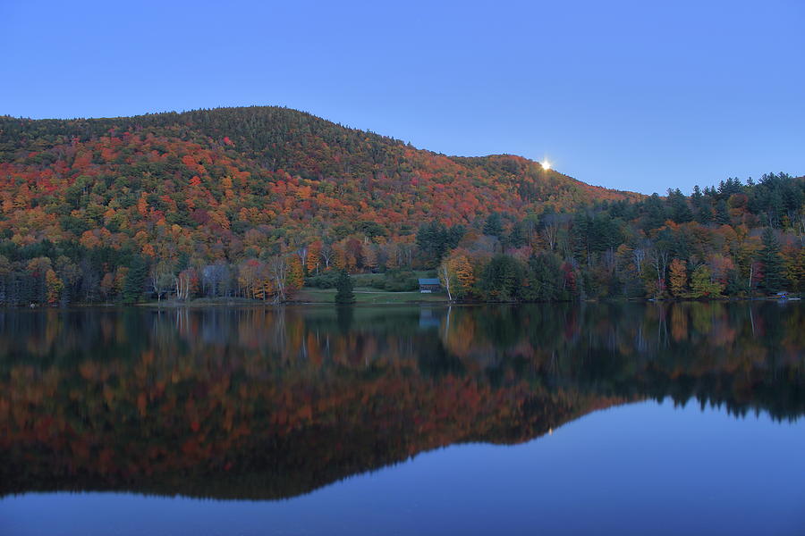Autumn Moonrise in the Green Mountains Photograph by John Burk