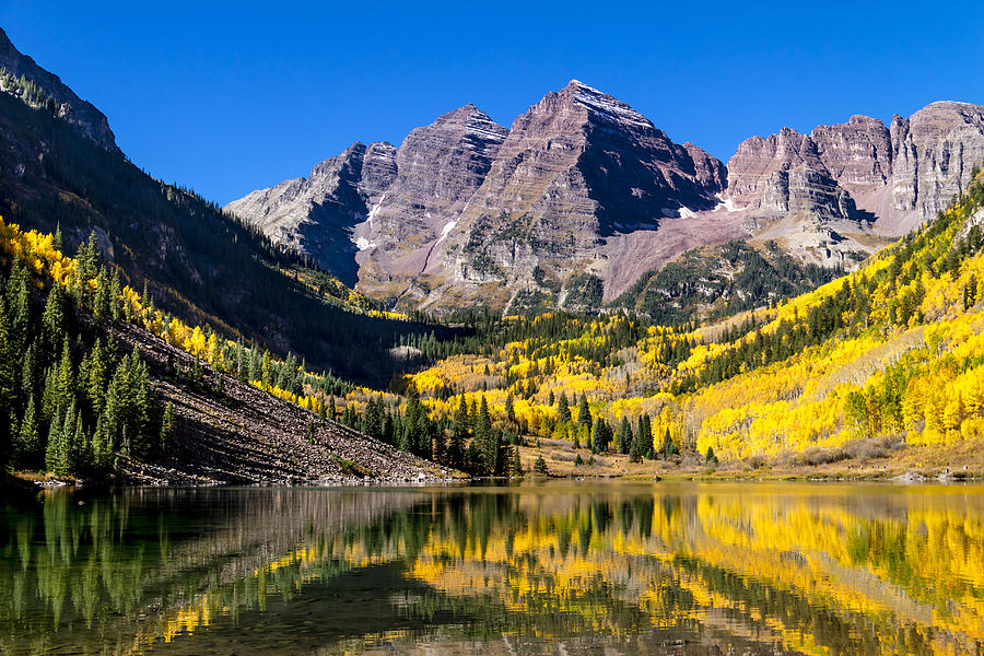 Autumn Morning at the Maroon Bells Photograph by Teri Virbickis