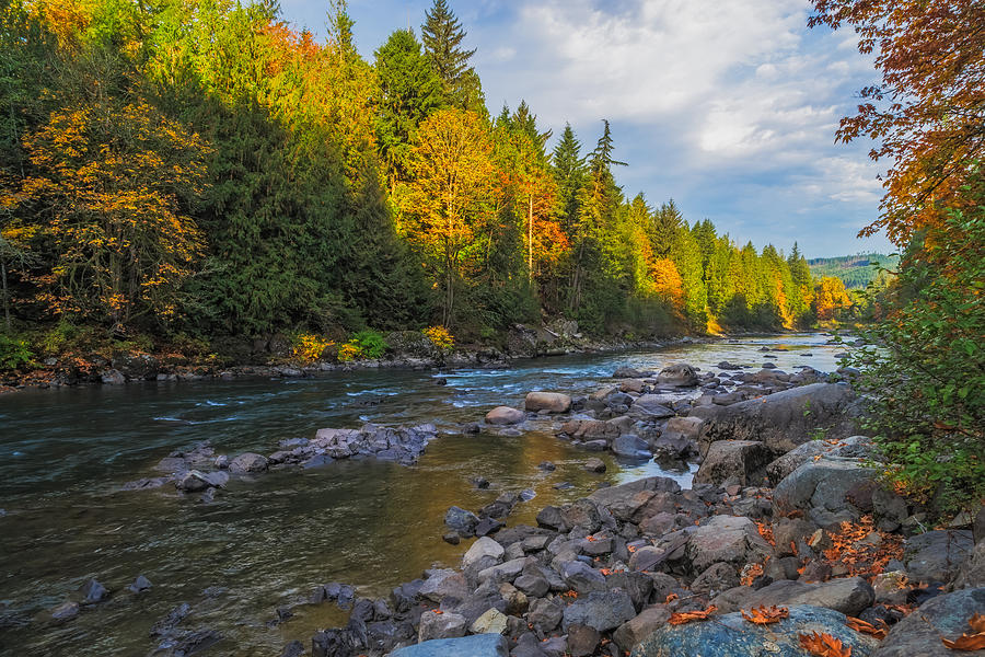 Autumn Morning Light on the Snoqualmie Photograph by Ken Stanback