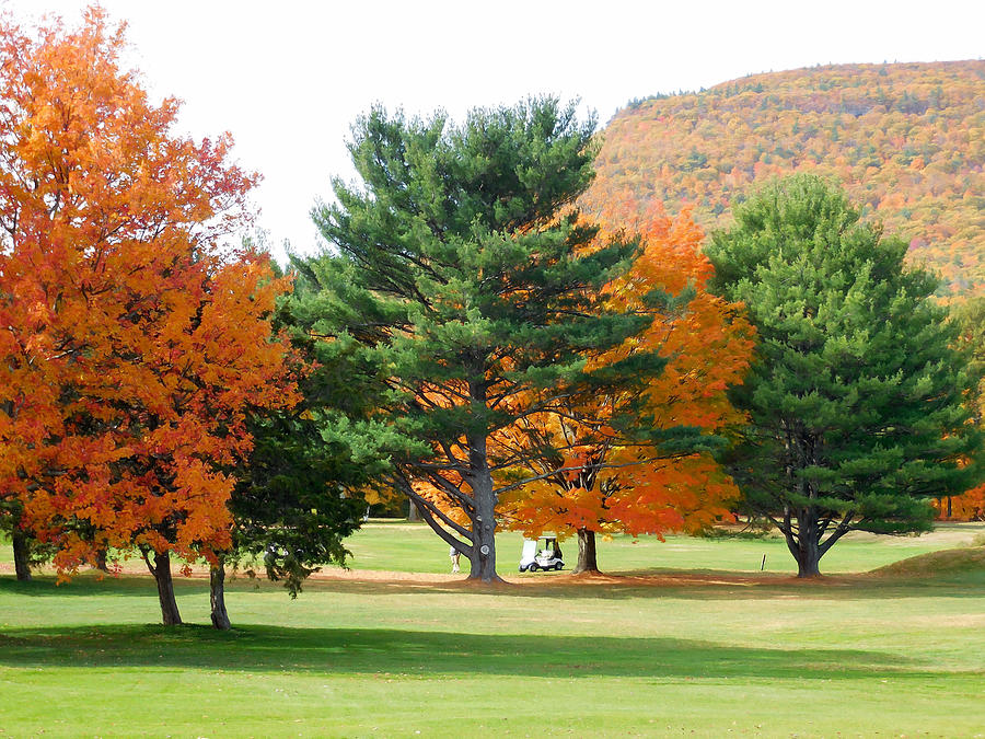 Golf Digital Art - Autumn mountain golf course 3 by Jeelan Clark