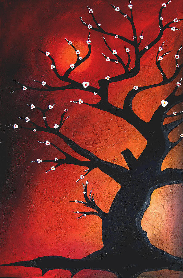 Autumn Nights - Abstract Tree Art by Fidostudio Painting by Tom Fedro
